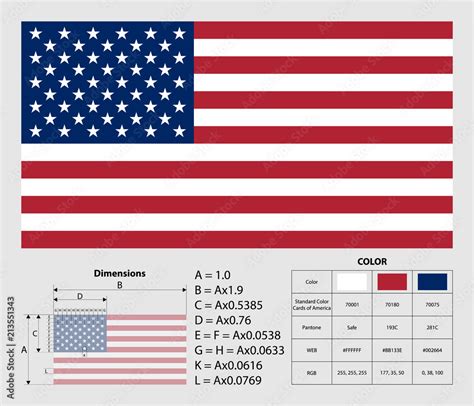 official american flag color codes.